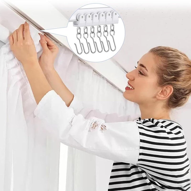 CEILINGRAIL Ceiling Curtain Track Flexible Bendable Ceiling Rail Curtain Tracks Set Ceiling Track for Window Door Curtain Shower Room Divider Curtains RV (Slider Roller) - Image 3